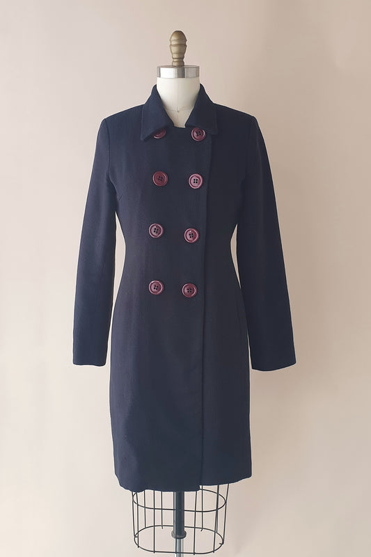 Vintage 90's classic navy coat Size 8