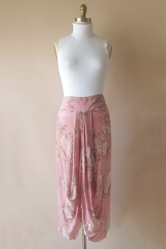 Burnout velvet silk blend skirt Size M