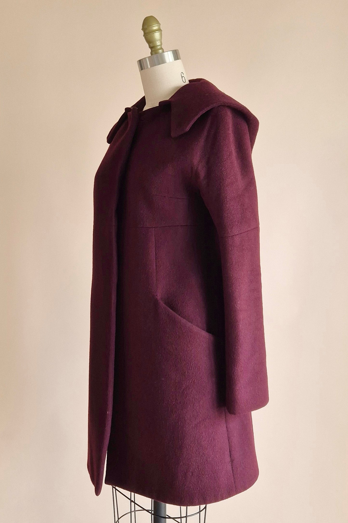 Fleur Wood burgundy wool coat Size XS