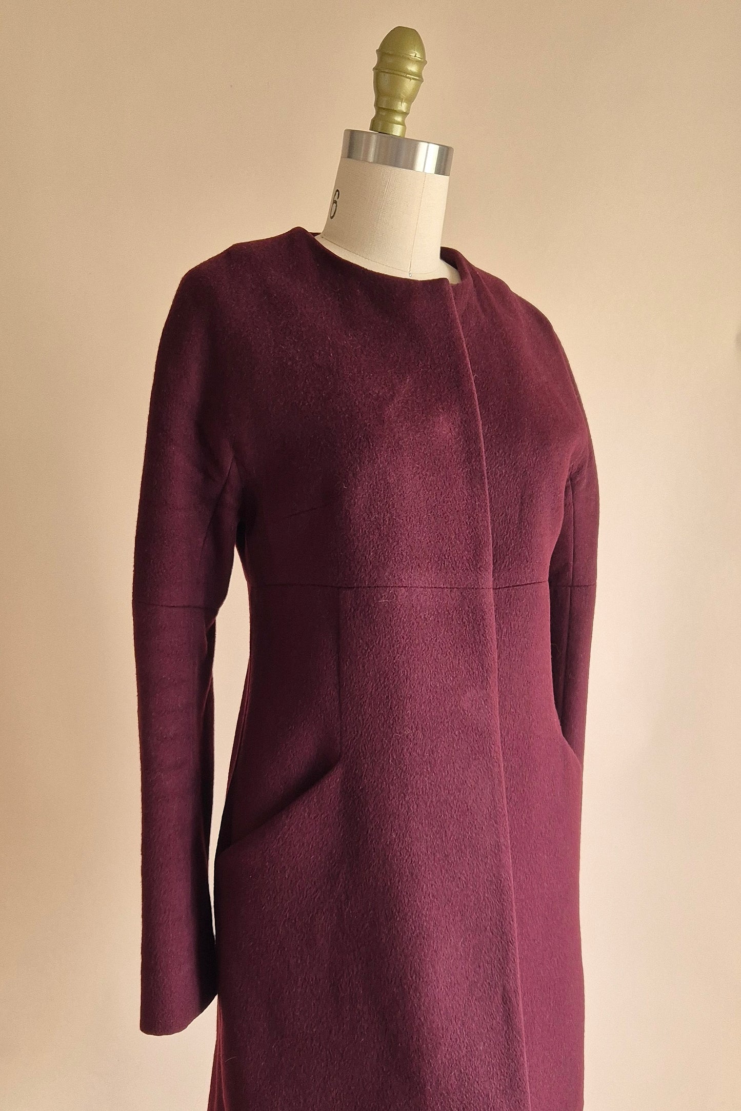 Fleur Wood burgundy wool coat Size XS