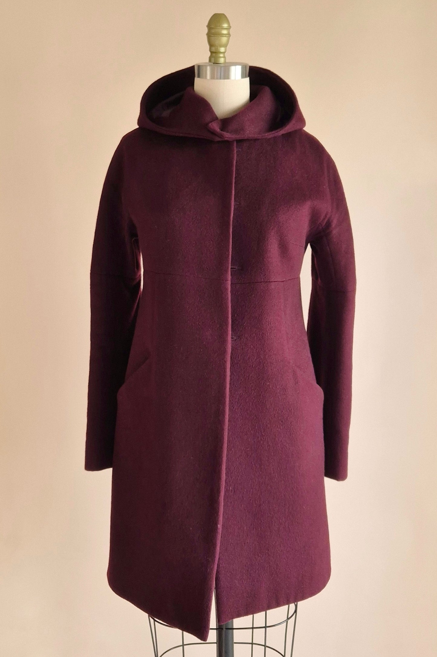 Fleur Wood burgundy wool coat Size XS