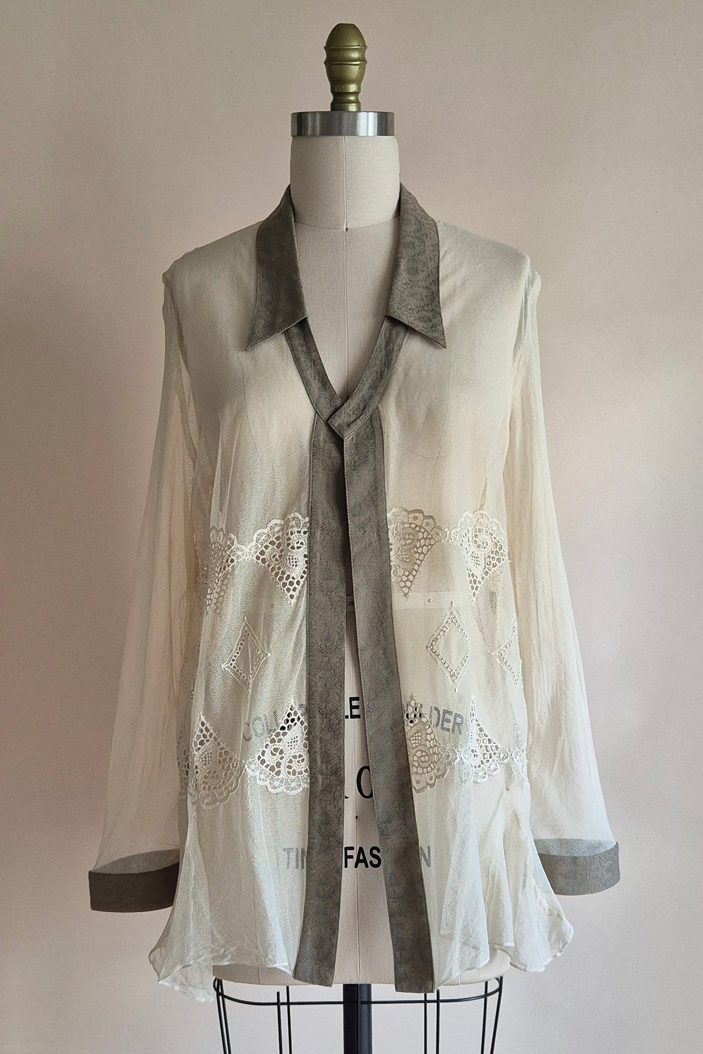Sheer mesh and lace shacket Size M/L