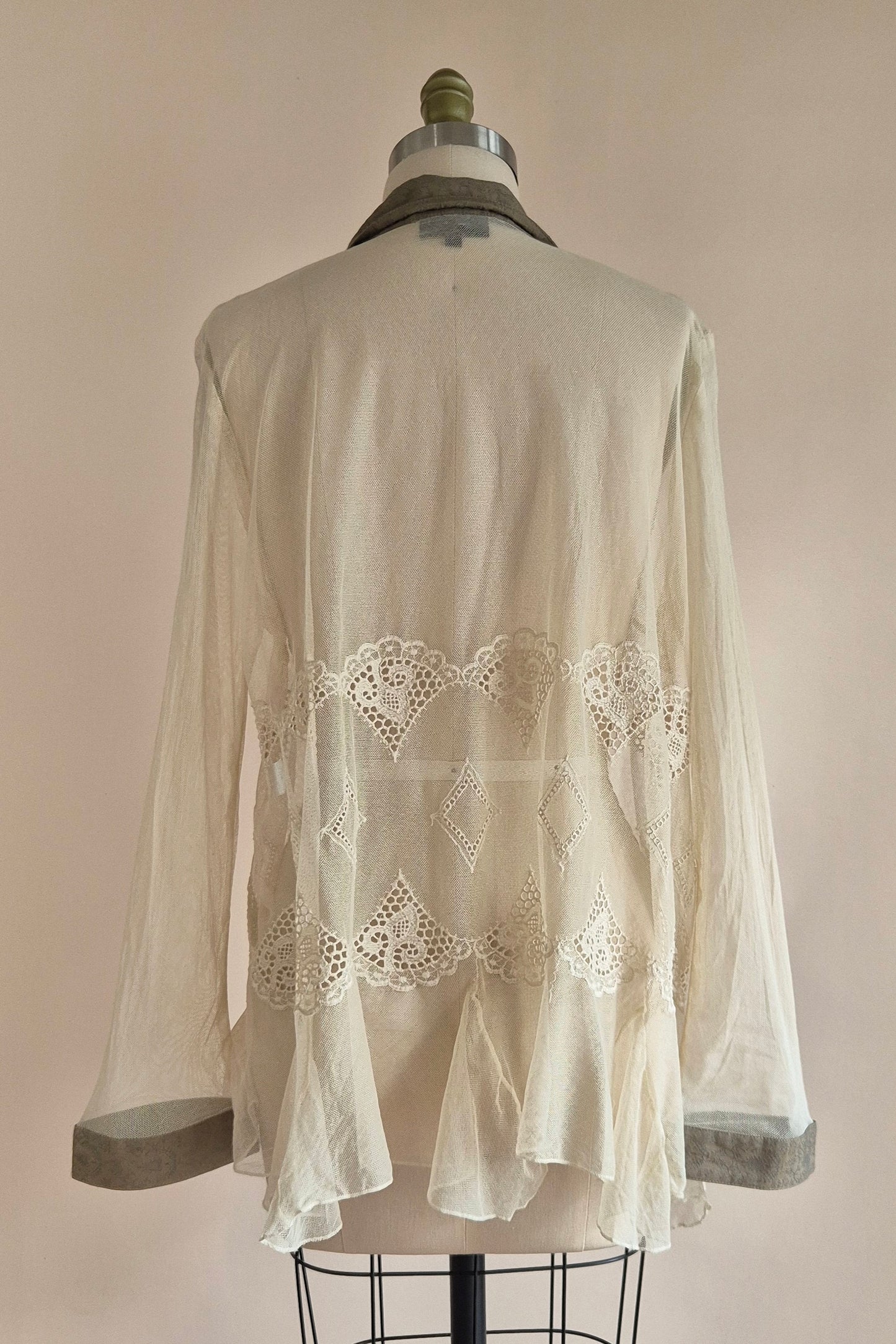 Sheer mesh and lace shacket Size M/L
