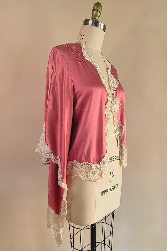 Silk satin vintage Trelise Cooper kimono style jacket Size S