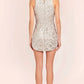 Amanda Uprichards silver sequin mini dress Size S