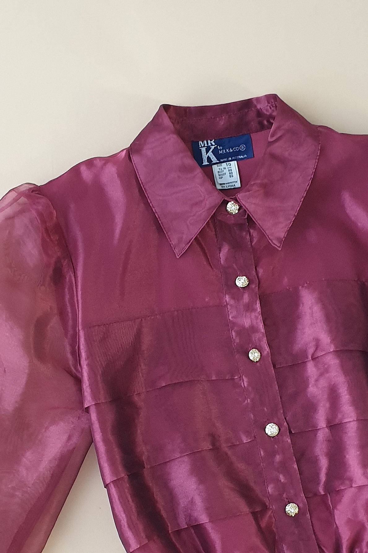 Mr K vintage organza bodysuit Size XS/S