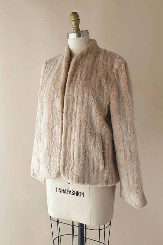 Vintage faux fur jacket Size 8